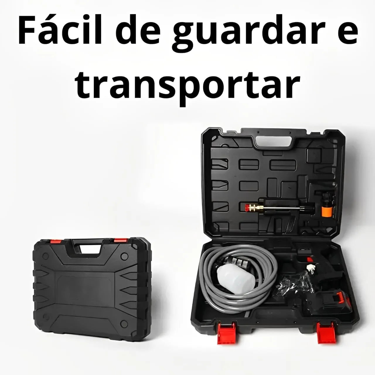 LAVADORA PORTÁTIL DE ALTA PRESSÃO Mangueira de 5m + Bateria Recarregável - Imagem 4
